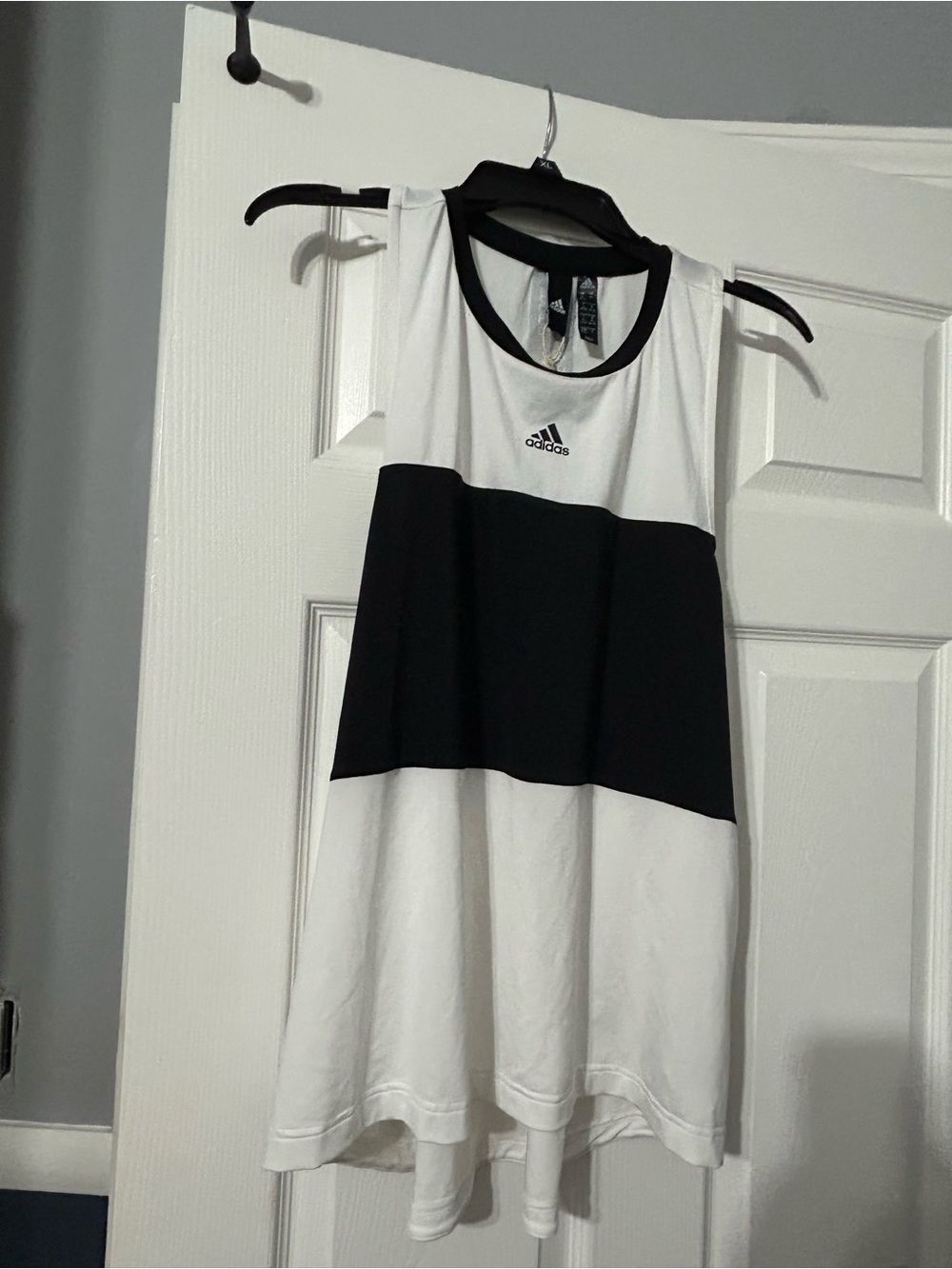 adidas Black and White Colorblock Muscle Tank